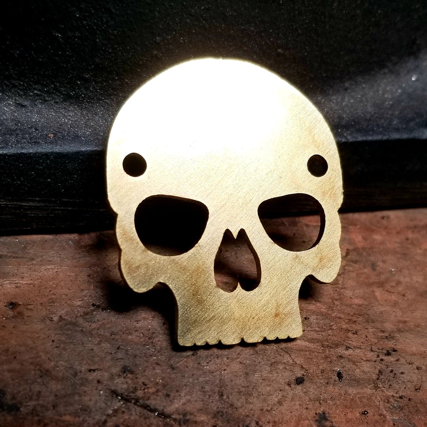 In Stock Reliquary: Brass 1.5 Inch Tall Skull