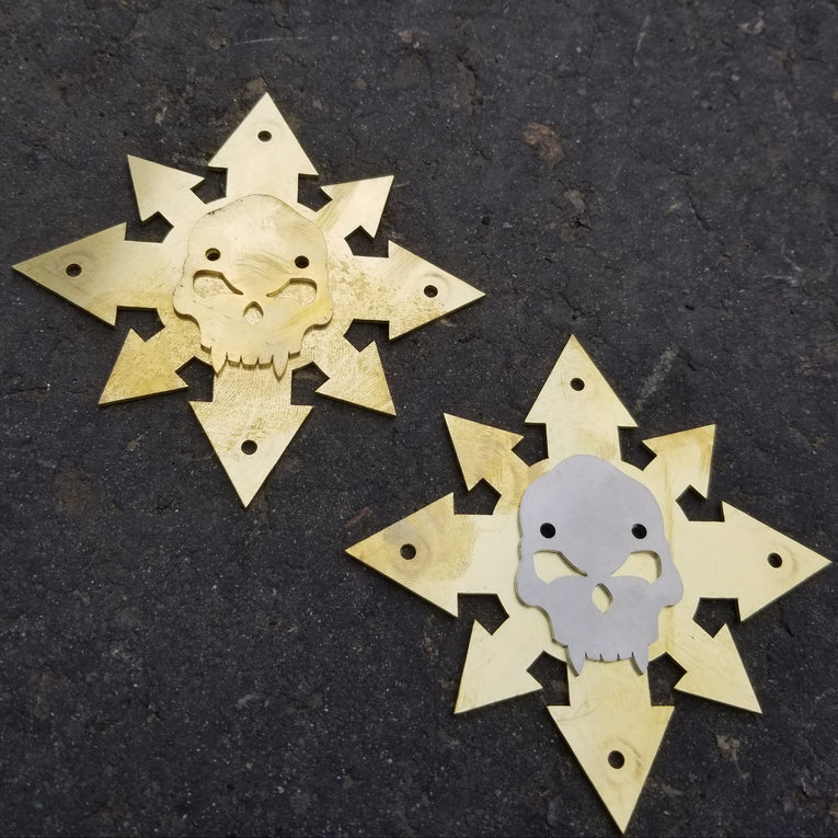 In Stock Reliquary: Brass 4 Inch Chaos Star backer for Chaos Skull (sold separately)