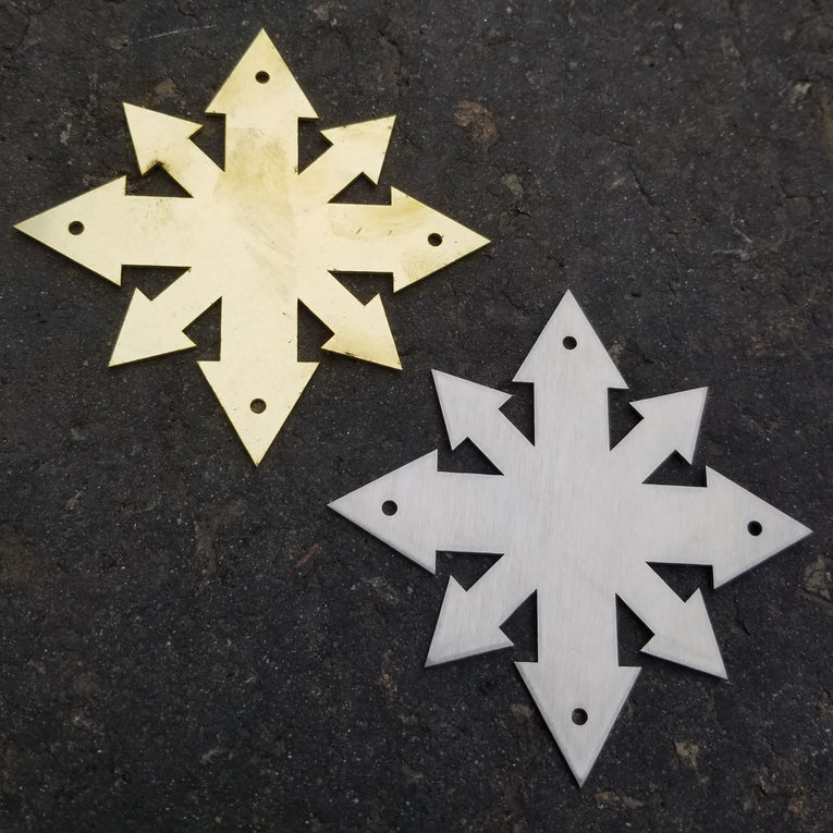 In Stock Reliquary: Stainless 4 Inch Chaos Star V3