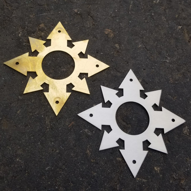 In Stock Reliquary: Stainless 4 Inch Chaos Star V2